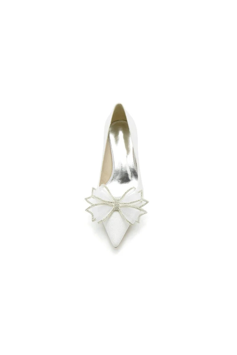 Crystal Stiletto Heel Wedding Shoes with Bow
