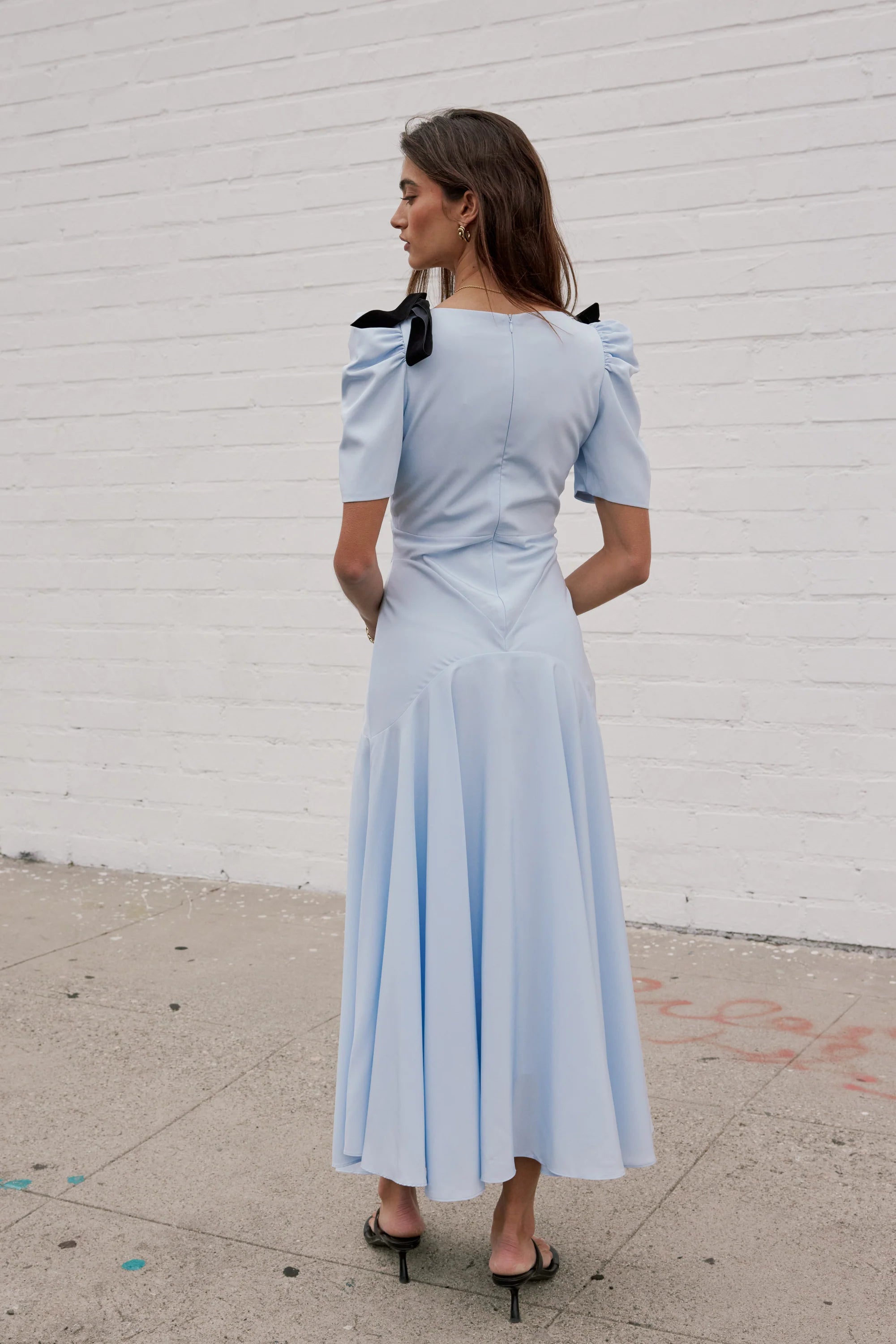 Nellie Drop Waist Maxi Dress in Blue