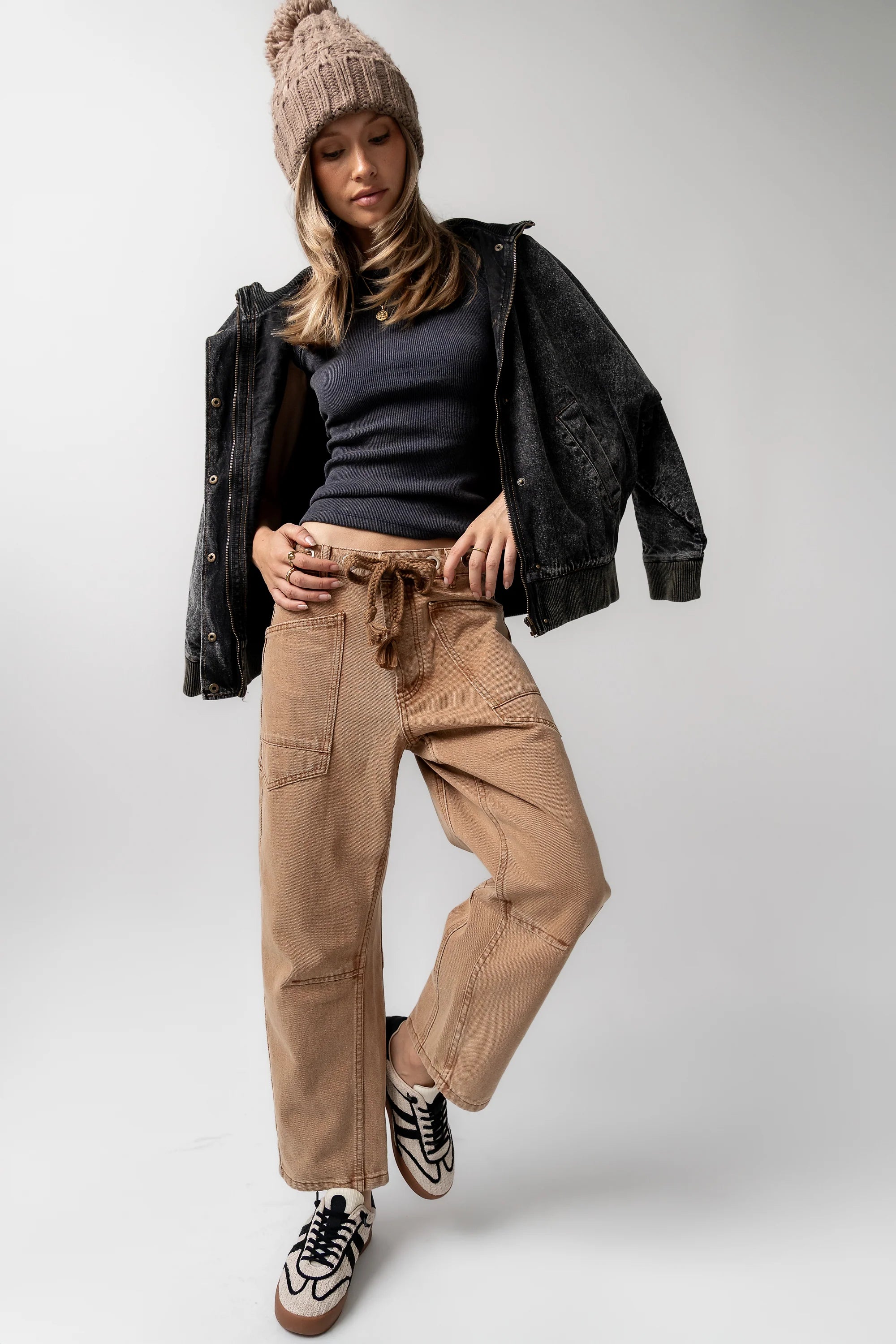 Jocelyn Barrel Jeans in Rust FINAL SALE