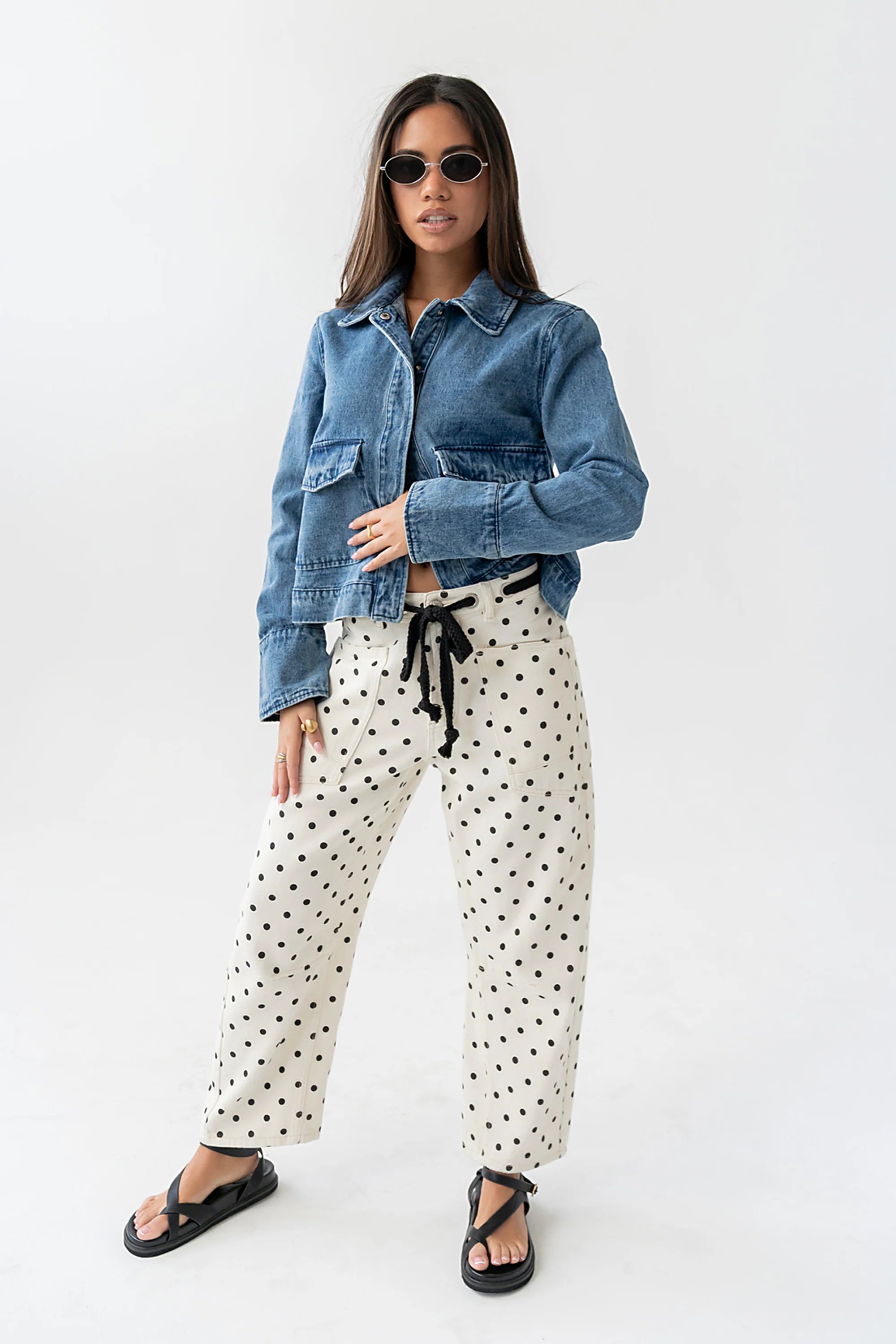 PREORDER Priya Polka Dot Barrel Jeans