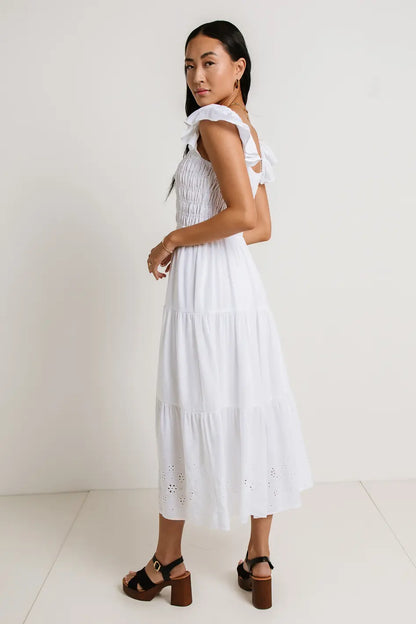 Maxton Midi Dress in White FINAL SALE