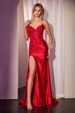 INGA GOWN STRAPLESS LACE STRETCH SATIN GOWN