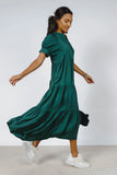 Amanda Tiered Dress in Hunter Green FINAL SALE