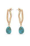 Open Circle Turquoise Dangle Earrings