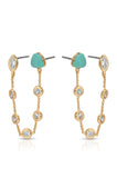 Double Piercing Turquoise Earrings