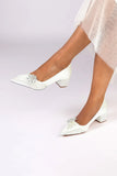 Satin Pointed Toe Slip on Party Shoes With Crystal