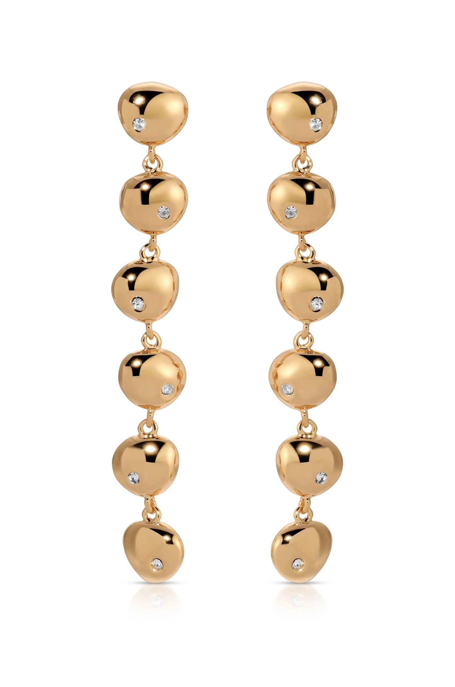Polished Pebble Linear Dangle Earrings