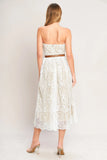 ELEGANT GARDEN LACE MIDI DRESS