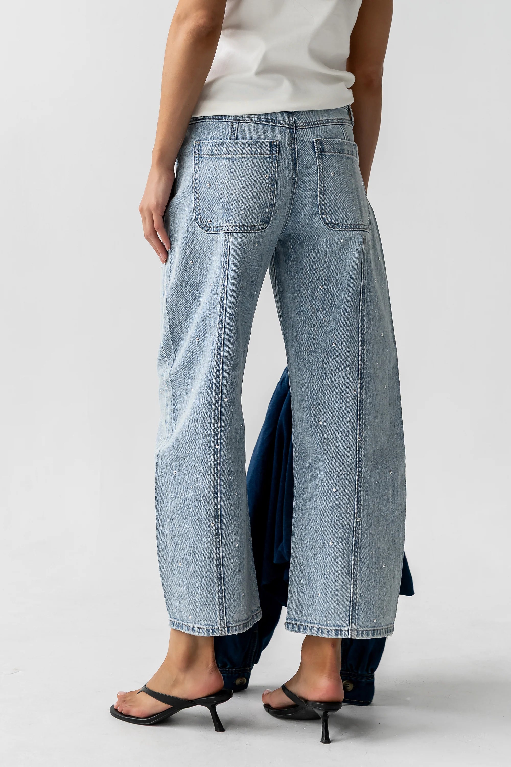 Kessie Rhinestone Barrel Jeans