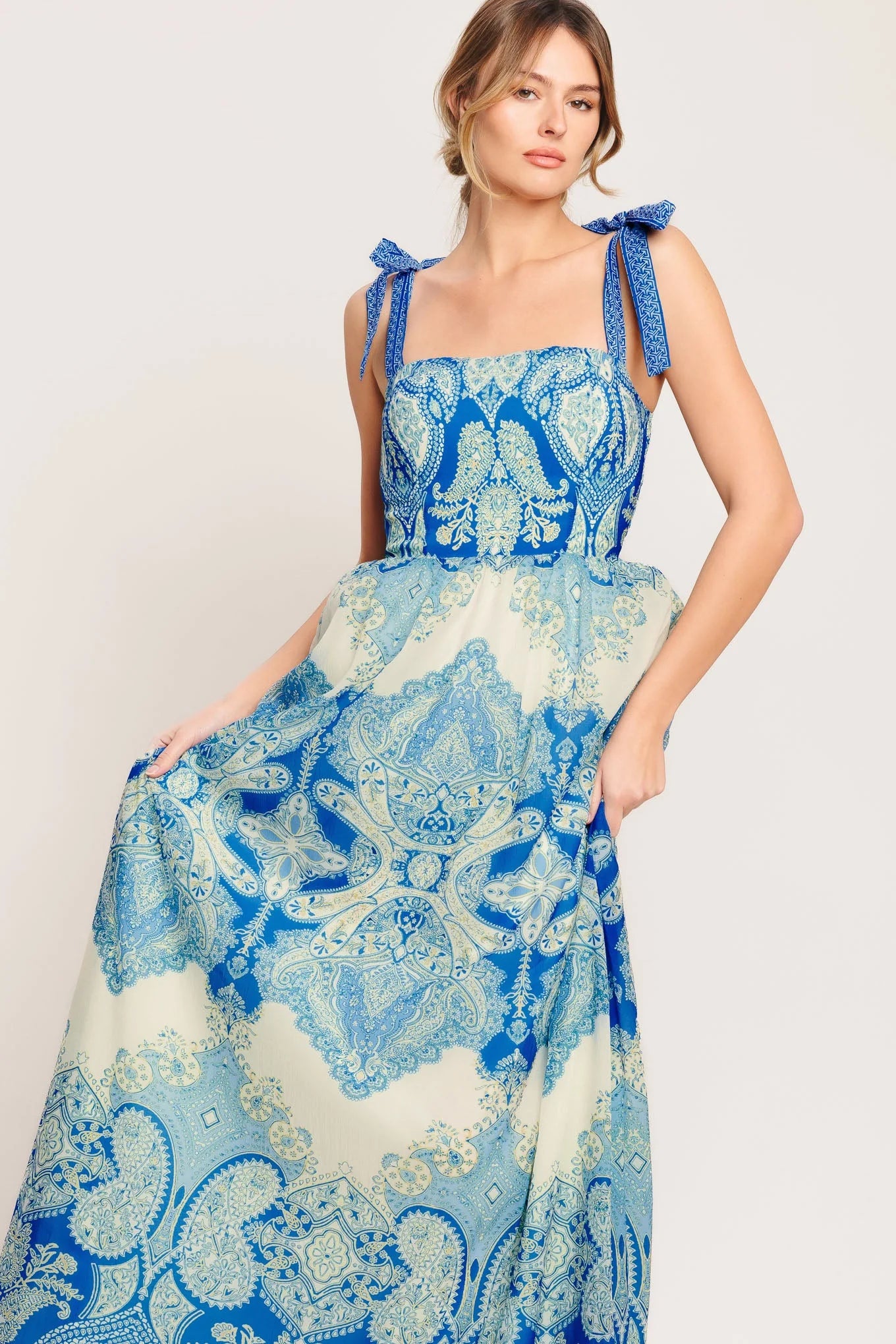 OCEAN TAPESTRY MAXI DRESS