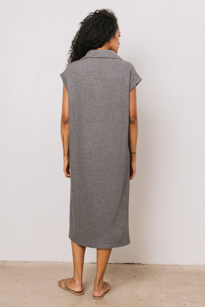 Elisa Striped Maxi Dress in Grey FINAL SALE