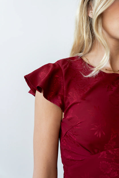 Mateo Floral Maxi Dress in Red