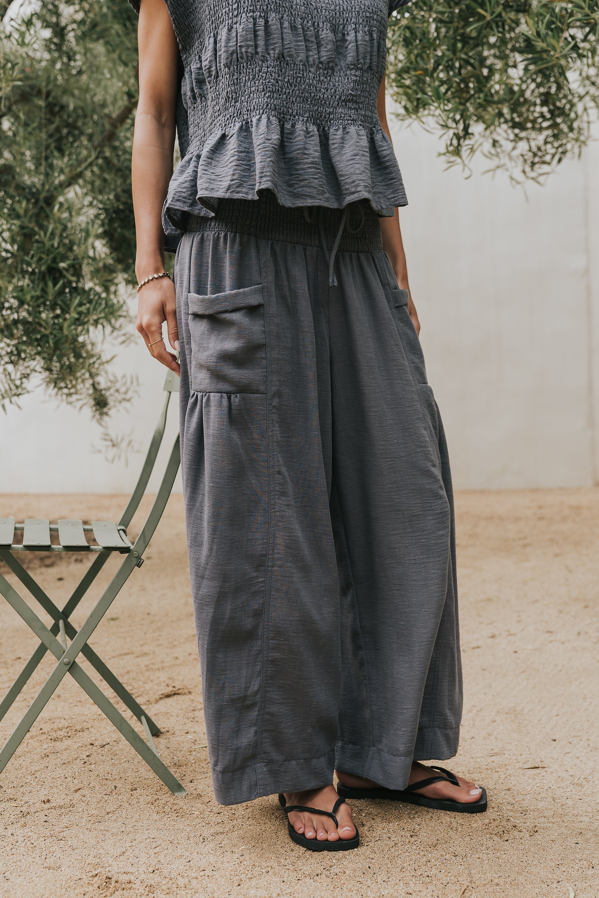 Ashton Wide Leg Pants in Blue