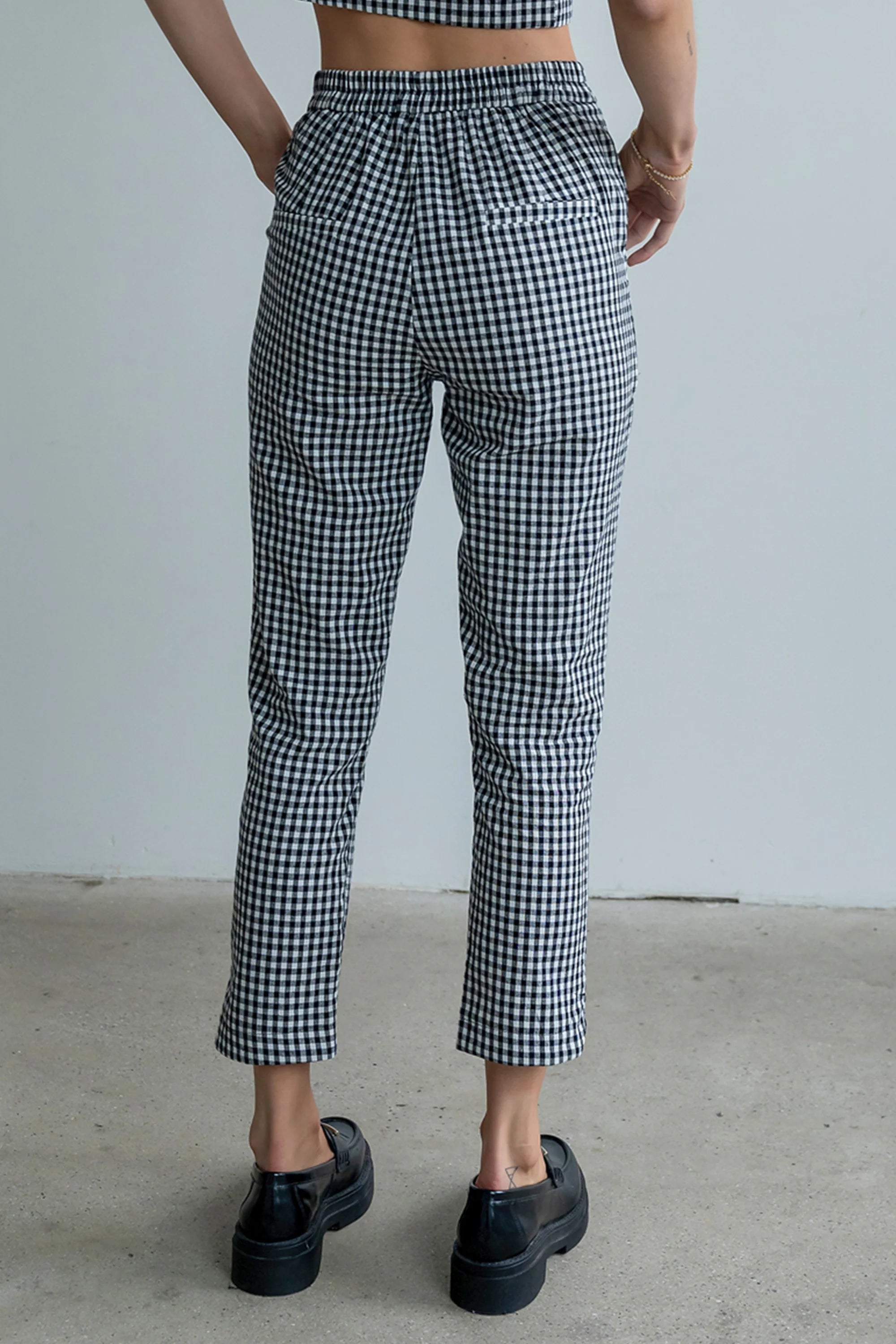 Madie Gingham Pants in Black