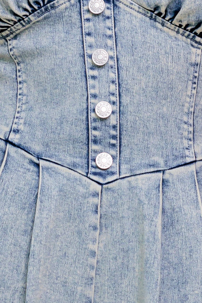 CORI ACID WASH DENIM ROMPER