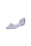 Silver Satin High Heels with Crystal Embellishments 18448 11YK