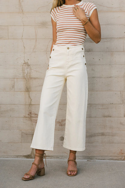 Amiri Wide Leg Jeans in Cream FINAL SALE