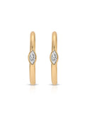 Medium Marquise Crystal Hoops