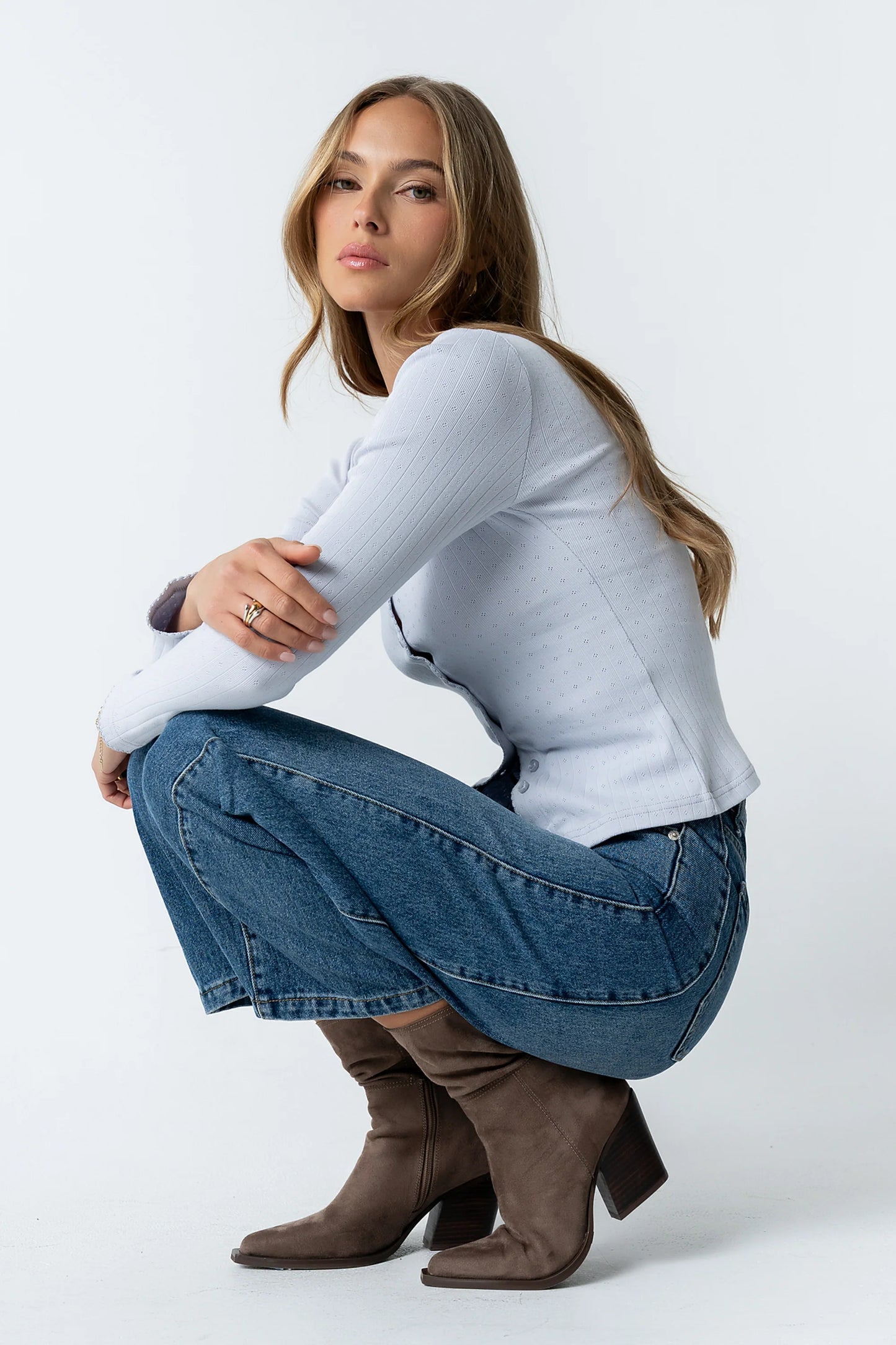Pura Knit Top in Blue