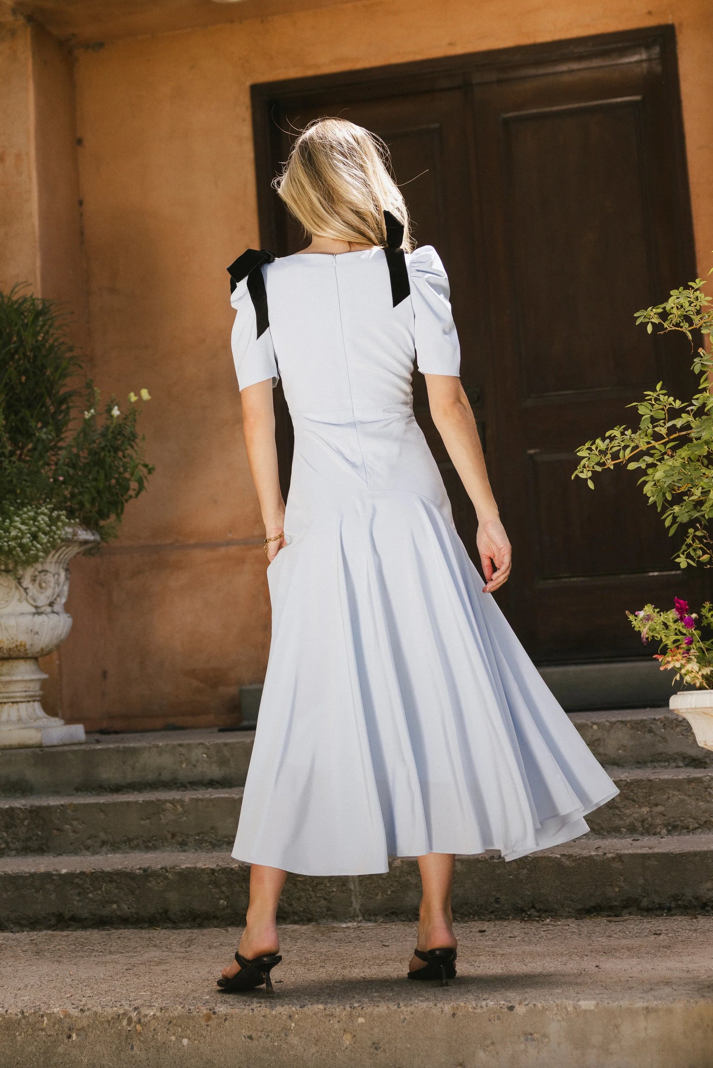 Nellie Drop Waist Maxi Dress in Blue
