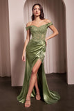 Rosaline Gown Floral Detail Off The Shoulder Dress
