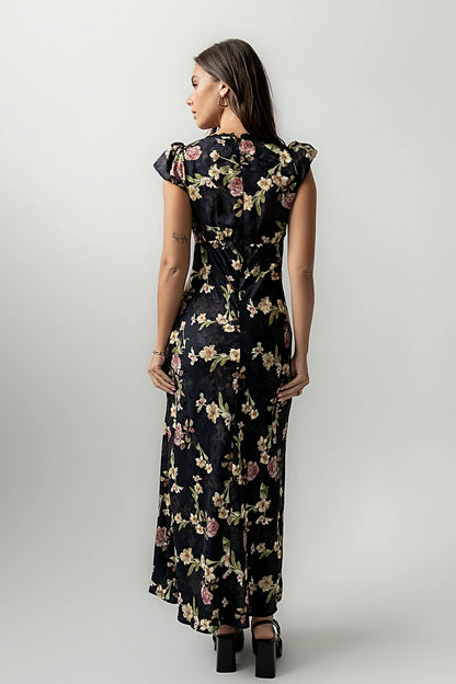 Asa Floral Maxi Dress in Black FINAL SALE
