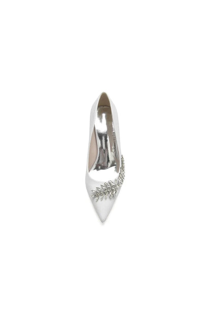 Glitter Pointed Toe Womens Wedding Shoes With Rhinestone