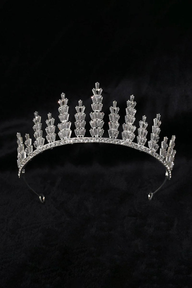 Silver Crystal Tiara For Women