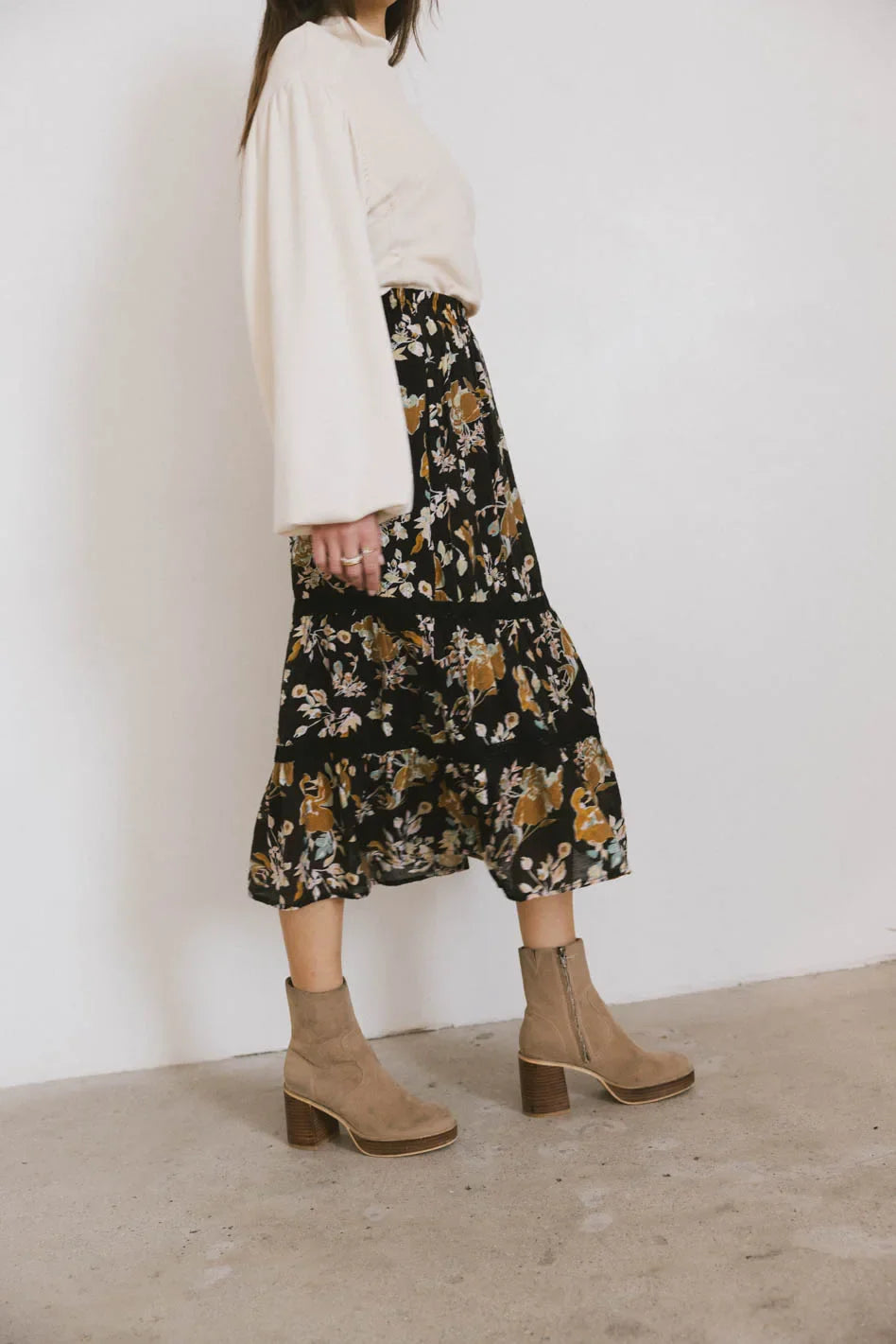 Cindie Tiered Midi Skirt FINAL SALE