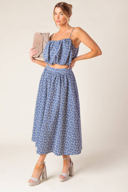 THE BEAUTY OF NOW TOP SKIRT SET CHAMBRAY