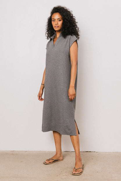 Elisa Striped Maxi Dress in Grey FINAL SALE