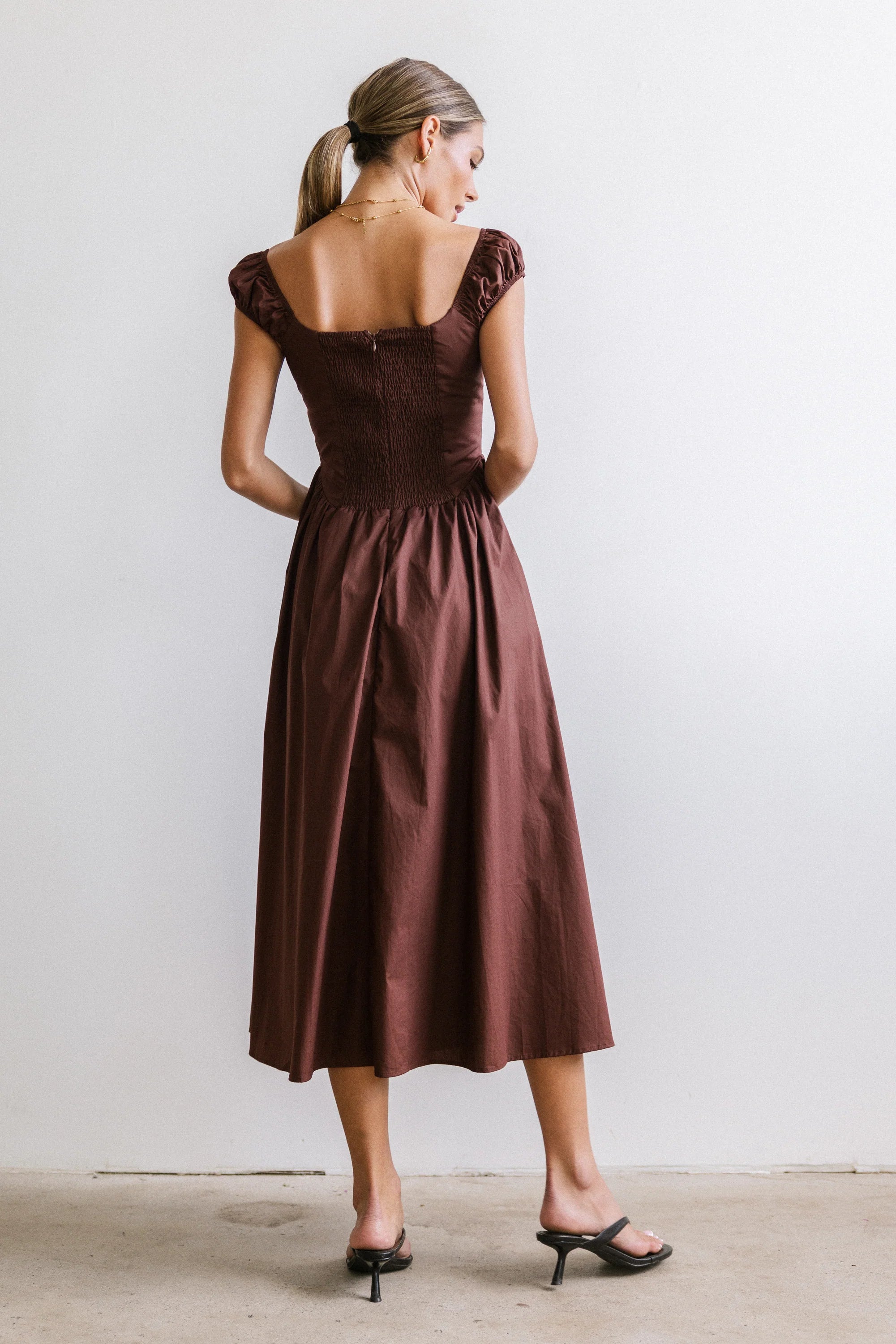 Patricia Midi Dress in Brown