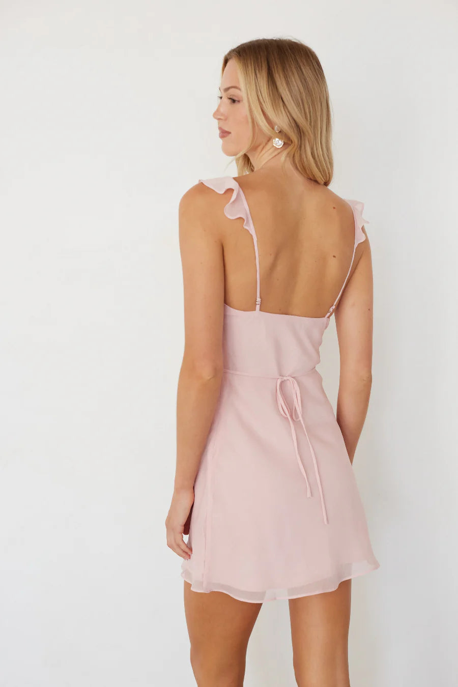 Amy Ruffle Strap Mini Dress