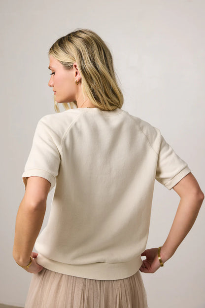 Pauly Short Sleeve Top in Cream