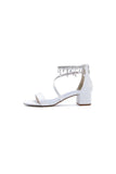 Strappy Heeled Sandals with Pearl and Crystal Embellishments