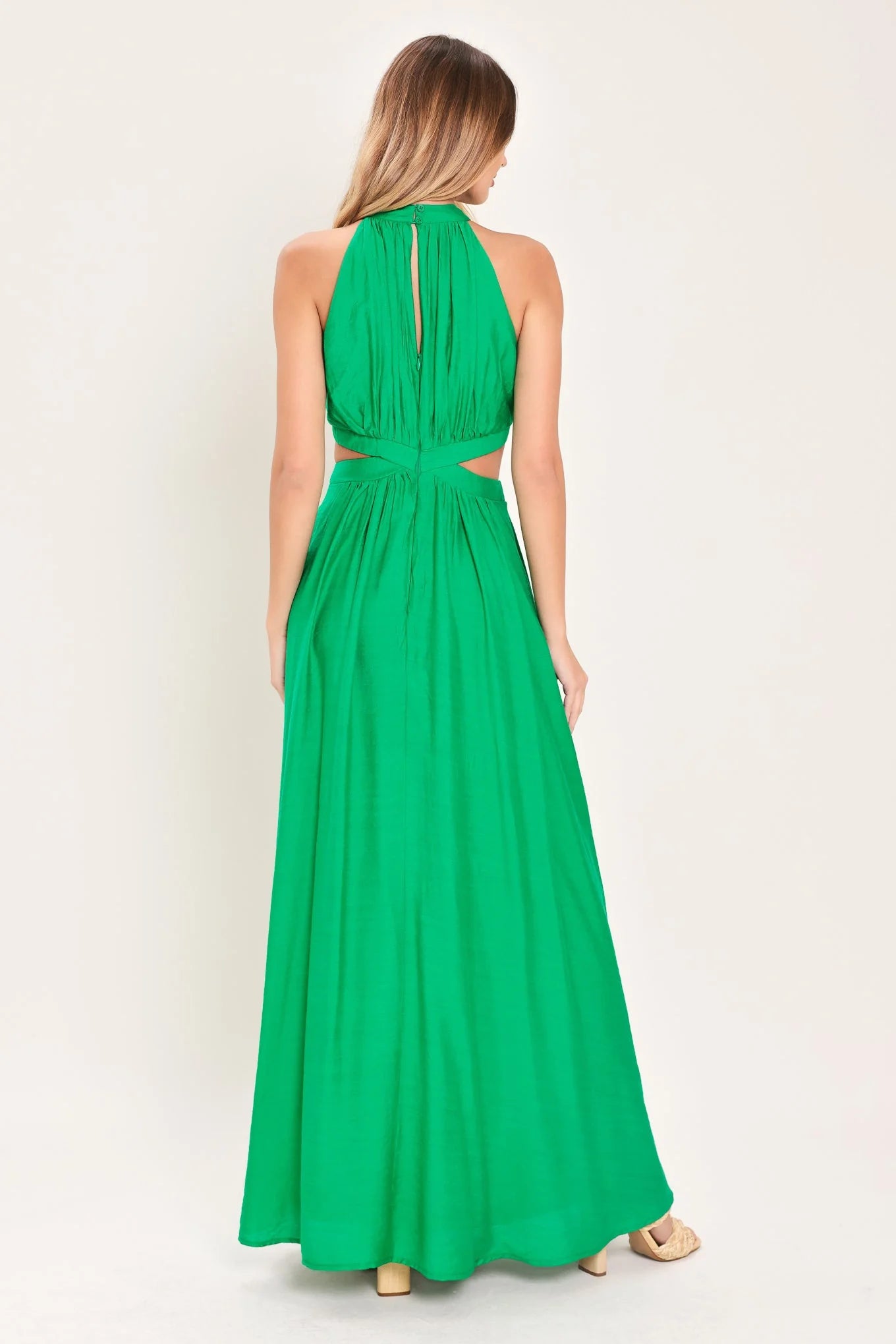 HALTER MAXI DRESS WITH SIDE CUT OUTS