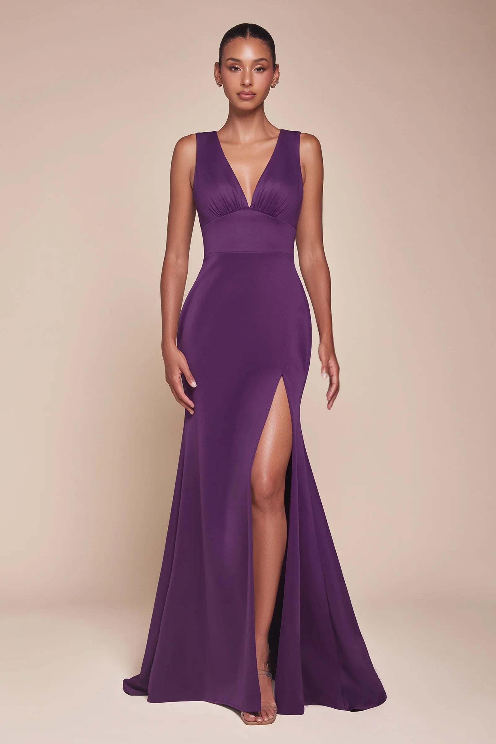 Cora Gown V Neckline Keyhole Back