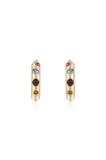 Lively Rainbow Crystal Hoop Earrings