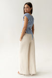 Briana Button Up Top in Blue