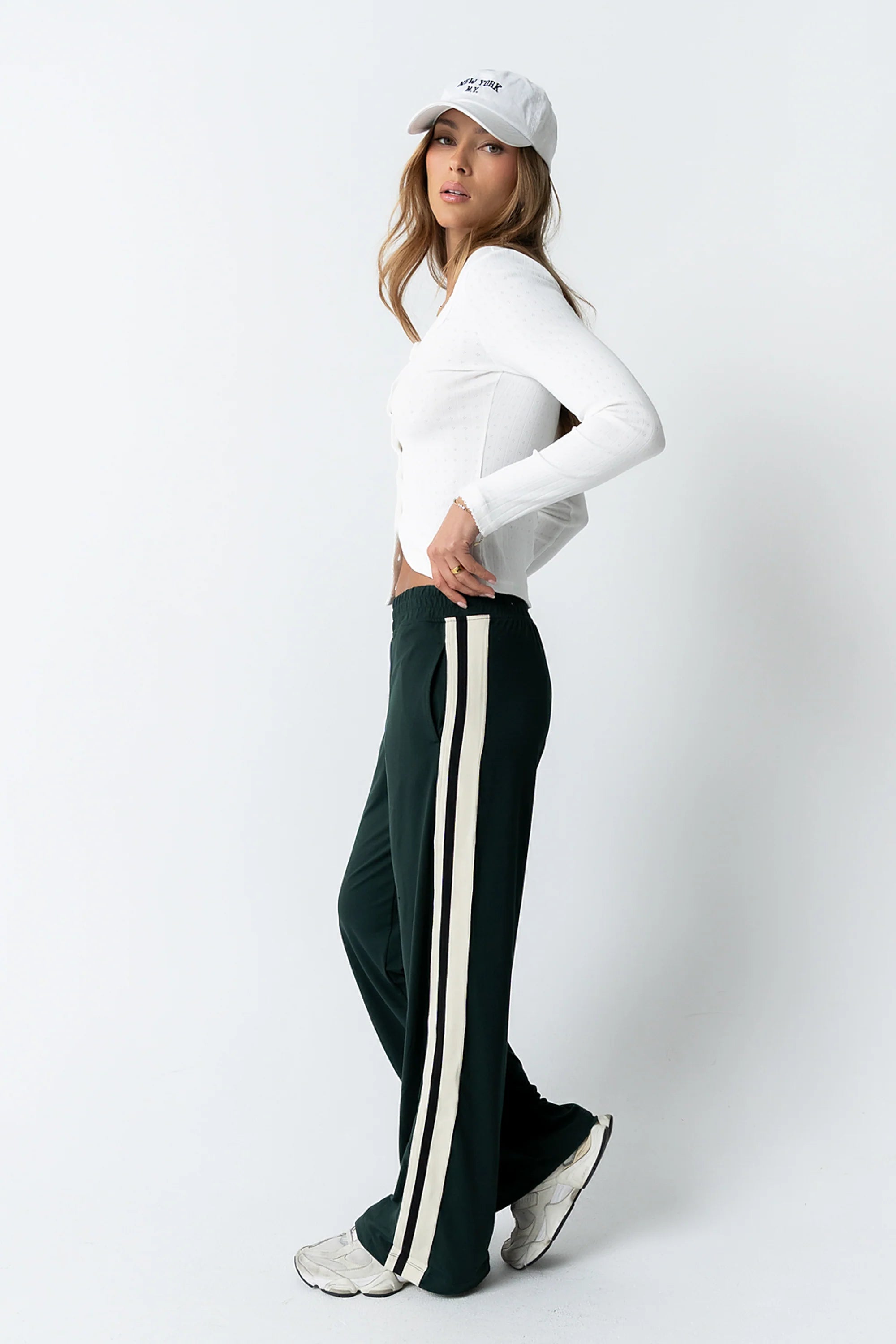 Avery Striped Pants in Green FINAL SALE