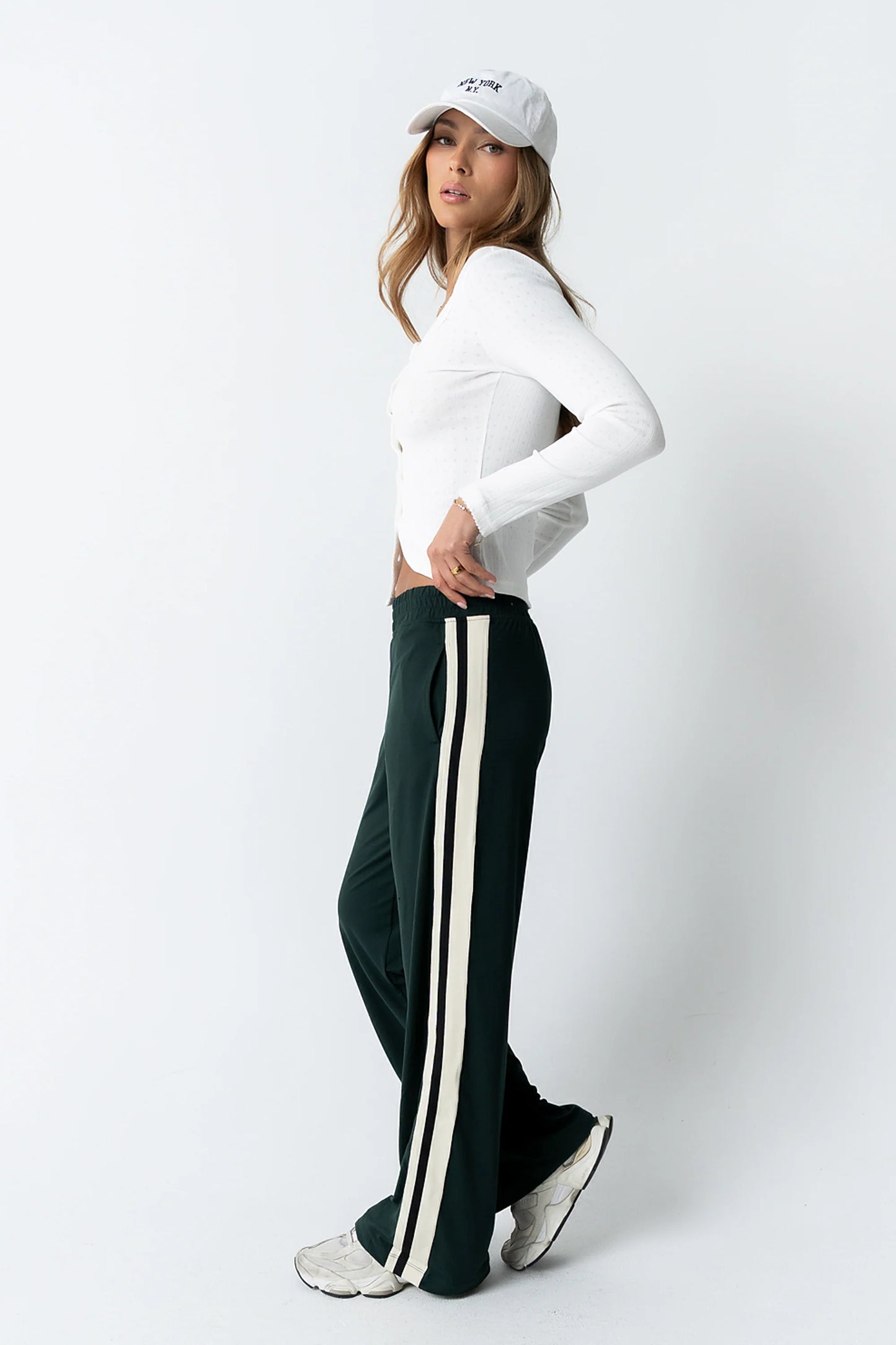 Avery Striped Pants in Green FINAL SALE