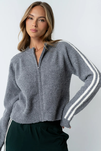 Joshua Striped Jacket in Heather Grey