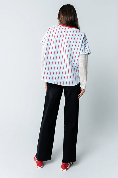 Home Run Oversized Tee in Blue