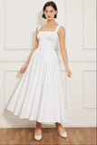 SWEETHEART SERENADE WHITE MIDI DRESS
