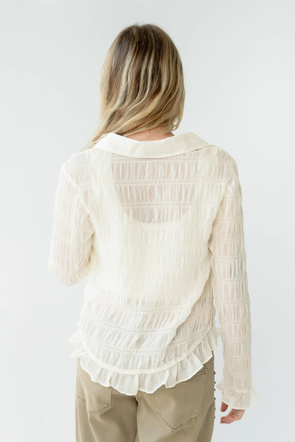 Nicola Sheer Blouse in Cream FINAL SALE