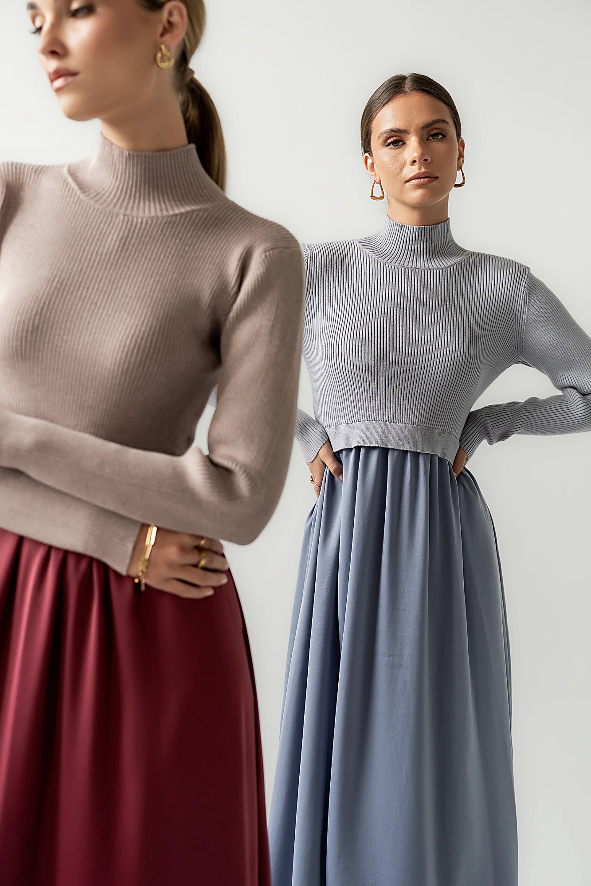 Zeda Midi Dress in Blue FINAL SALE