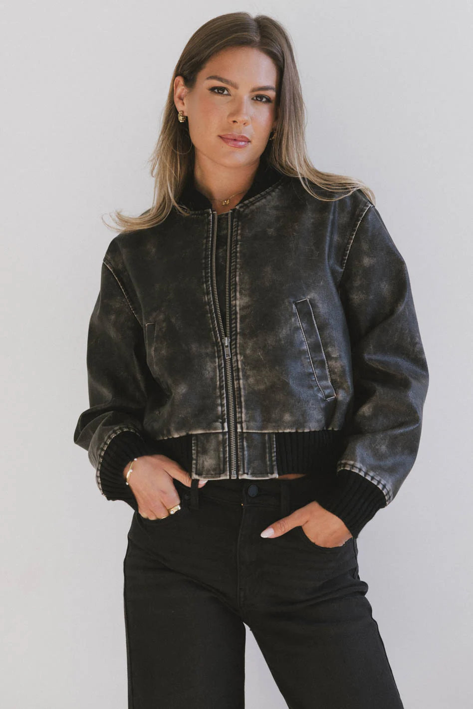 Clarissa Bomber Jacket in Black FINAL SALE
