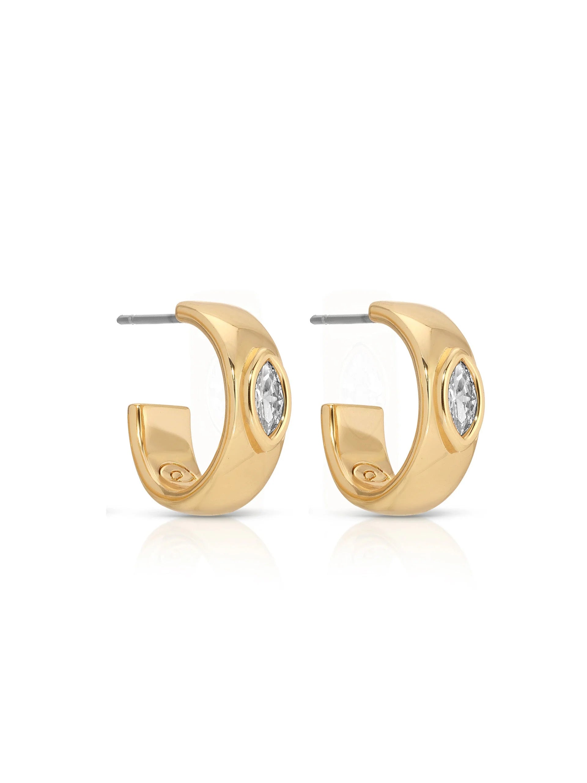 Small Marquise Crystal Hoop Earrings