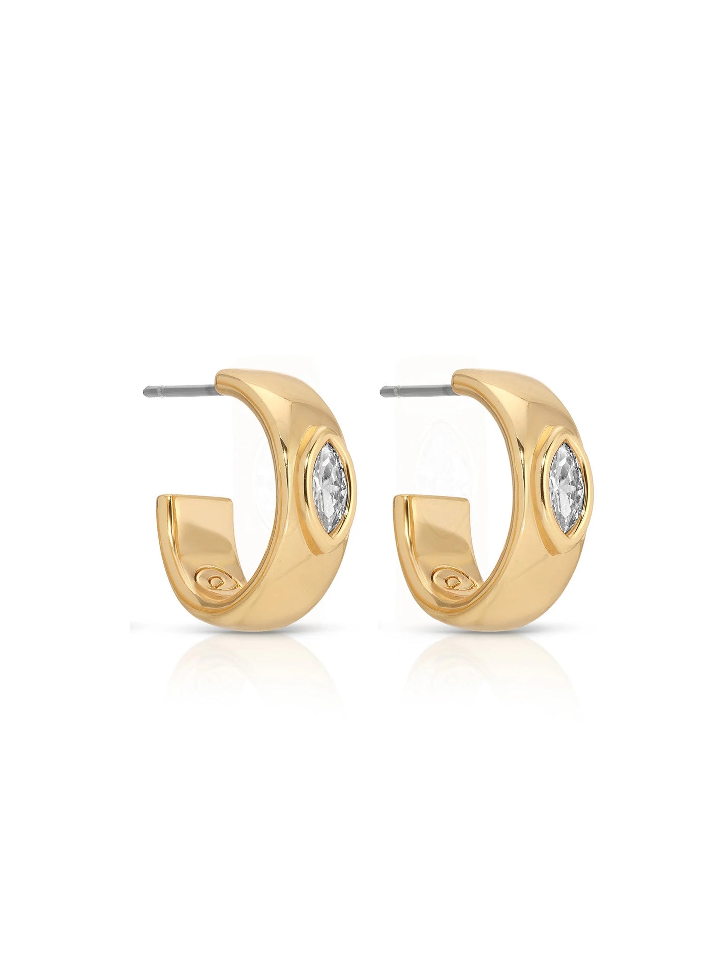 Small Marquise Crystal Hoop Earrings