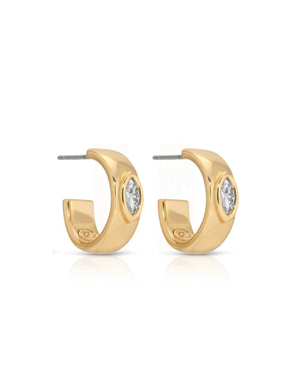 Small Marquise Crystal Hoop Earrings